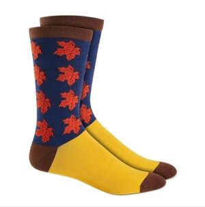CLUB ROOM Men's Blue & Yellow Maple Leaves Crew Socks